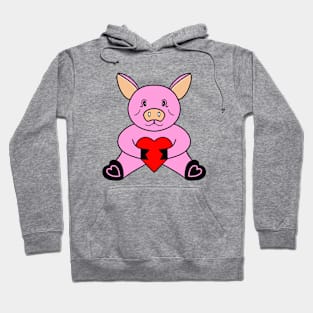 VALENTINE Day Pig - Funny Pig Art Hoodie